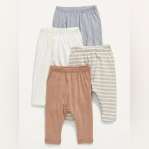 Old Navy 12/18 Unisex 4-Pack U-Shaped Pull-On Pants, Harem Baggy Gray Tan Brown